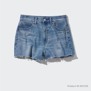Uniqlo High Rise Denim Shorts (Frayed Hem)
